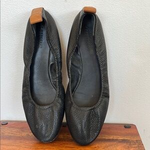 Mercedes Castillo Black Leather ballet flats made in Brazil